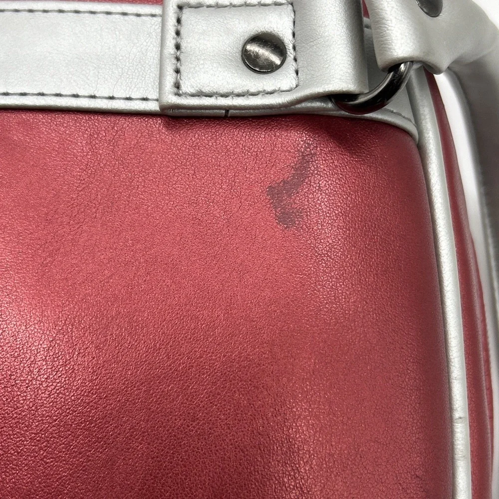 Elle Bowler Bag Faux Leather Purple Gray‎ Y2K Purse Retro Street Style